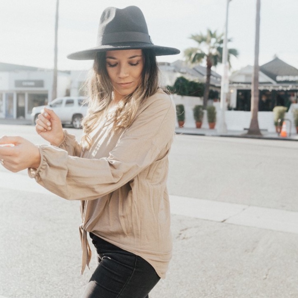 CJLA Georgia V-Neck Tie Blouse